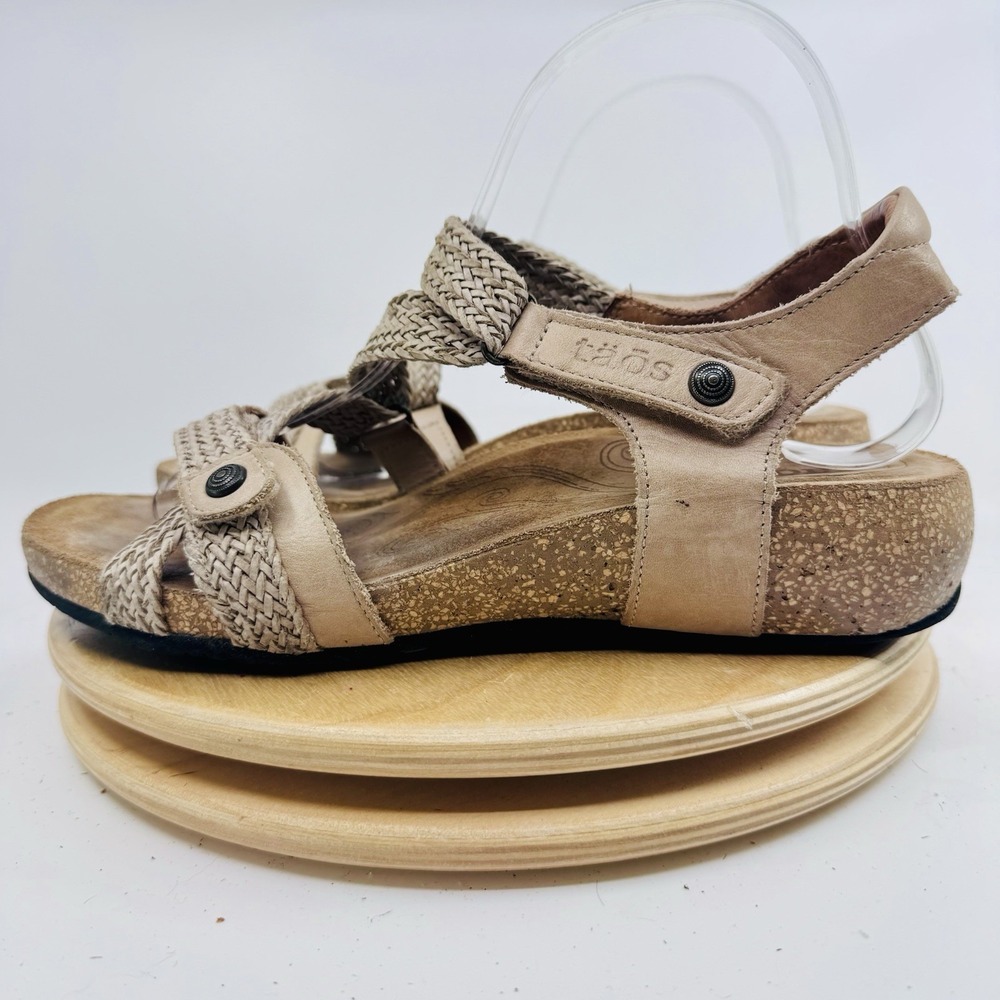 Taos Trulie Sandals Womens 9 9.5 Brown Strappy Wedges Comfort Lightweight Shoes